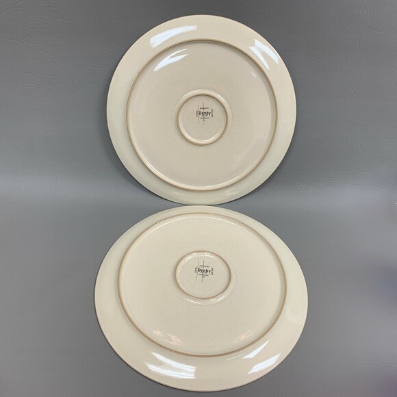 Denby Langley Dinner Plates England Beige 11" Oven Freezer Safe Lot of 2 - Picture 5 of 6